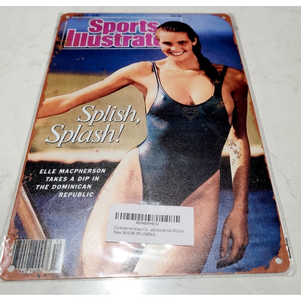 Sports Illustrated Elle MacPherson February 1987 Cover Metal Tin Sign Poster NEW